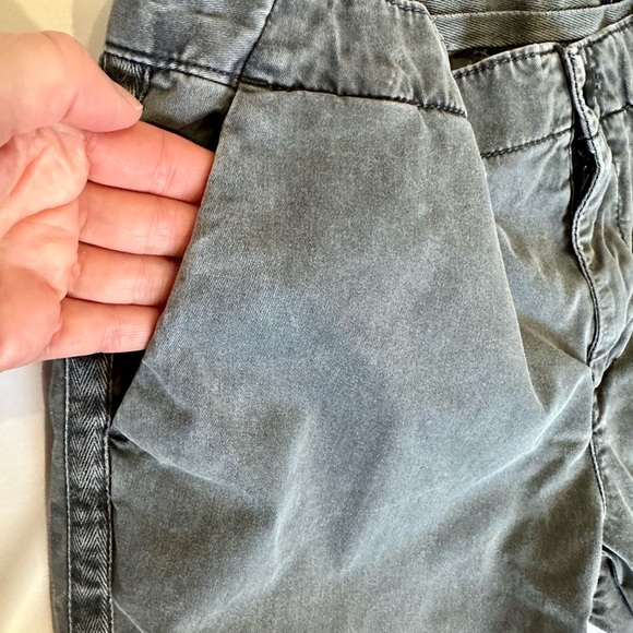 Gap Women Girlfriend Chinos Washed Black Gray Cotton Pants Striped Side Size 2 - Picture 6 of 13